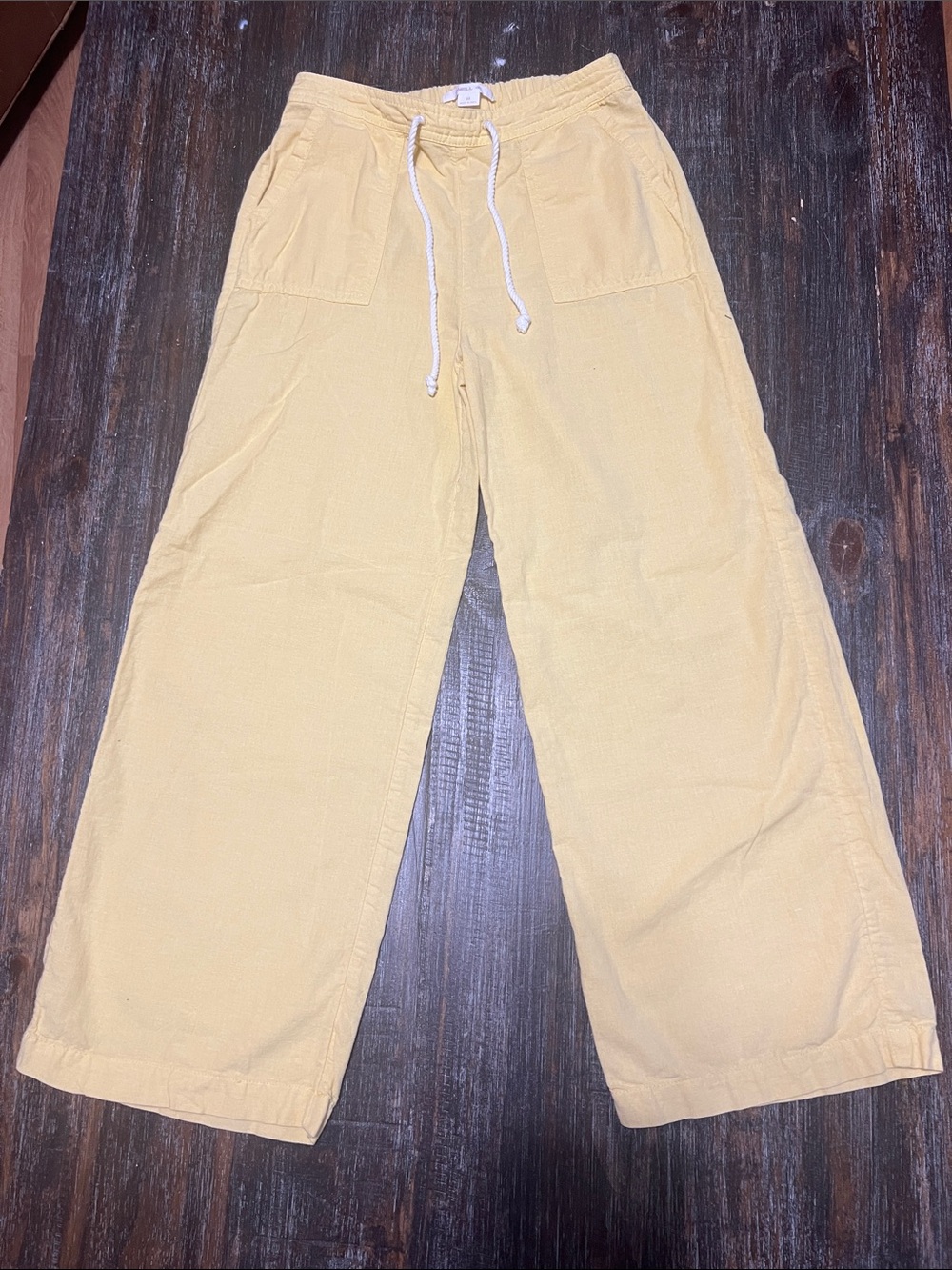 O'Neill Kids Casual Yellow Drawstring Pants Linen Blend